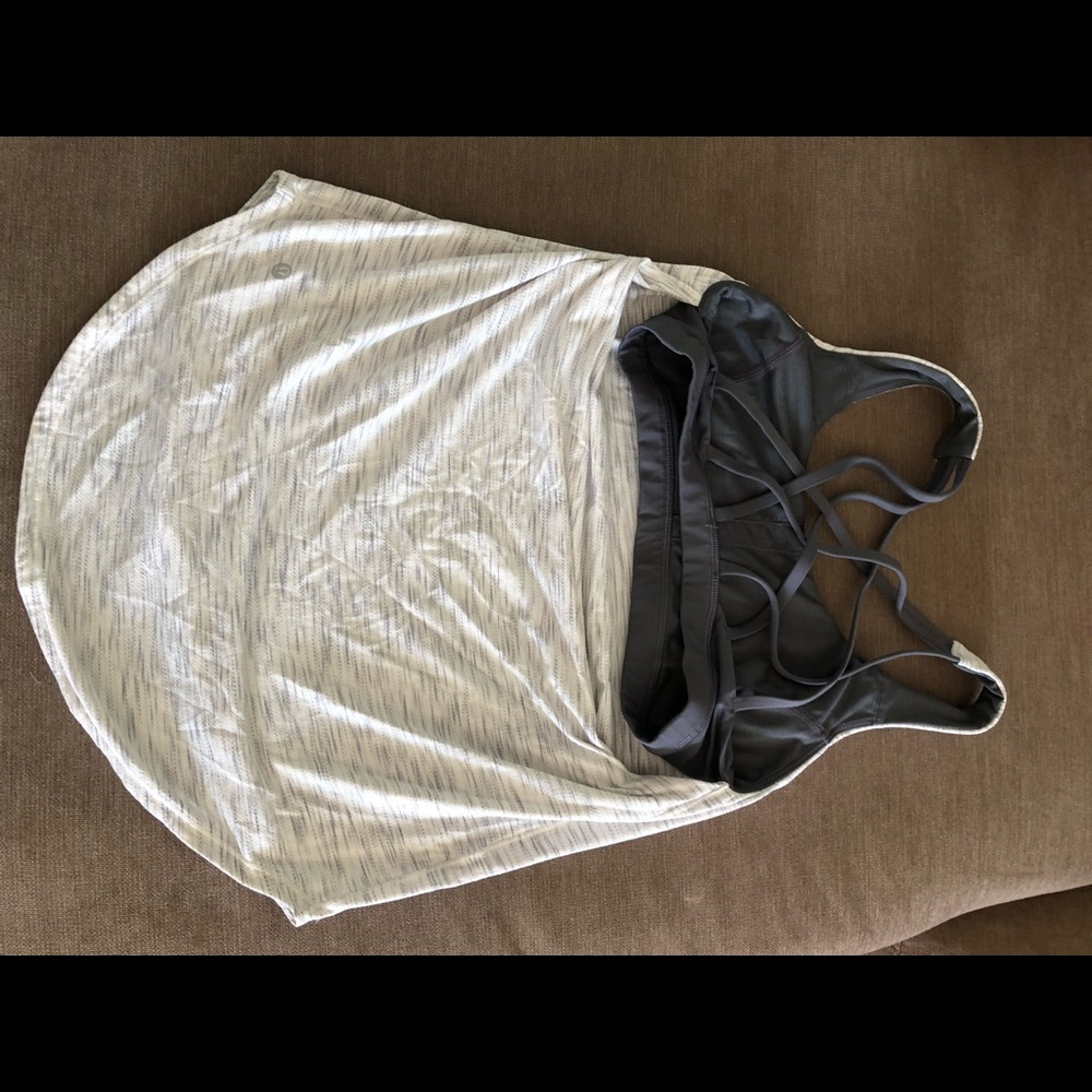 White and Grey Lululemon Top